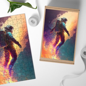 Dřevěné puzzle Steampunk astronaut 3