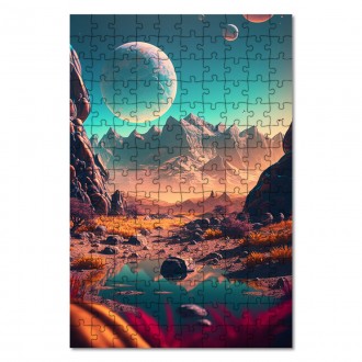 Dřevěné puzzle Fantastická vesmírná krajina 5