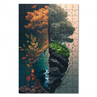 Dřevěné puzzle Dvě tváře přírody