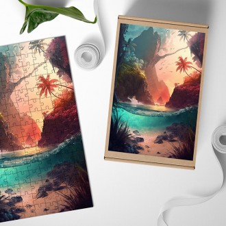 Dřevěné puzzle Tropický ráj 3