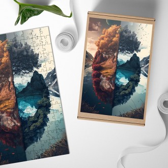 Dřevěné puzzle Čas v přírodě