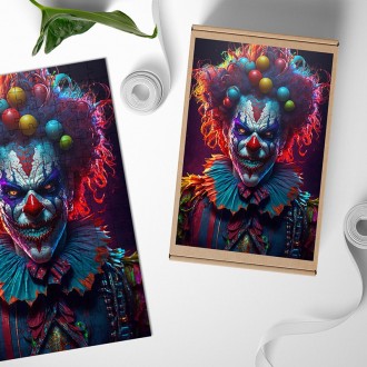 Dřevěné puzzle Zabijácký klaun 2