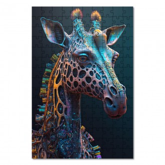 Dřevěné puzzle Psychadelická žirafa 4