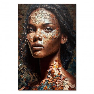 Dřevěné puzzle Žena v mozaice