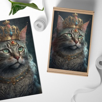 Dřevěné puzzle Kočičí královna 2