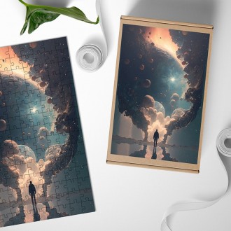 Dřevěné puzzle Vesmírná krajina snů