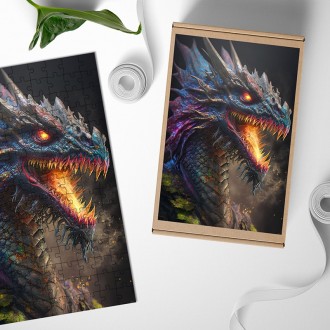 Dřevěné puzzle Drak