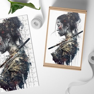 Dřevěné puzzle Japonská bojovnice 3