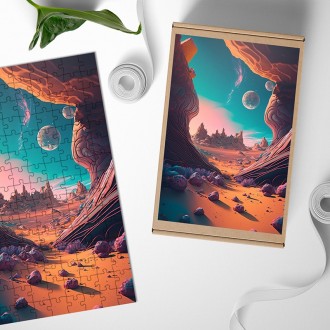 Dřevěné puzzle Fantastická vesmírná krajina 7