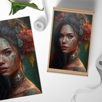 Dřevěné puzzle Mayská žena