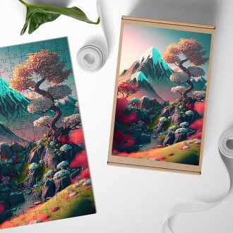 Dřevěné puzzle Japonské diorama 2