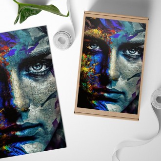 Dřevěné puzzle Zrozena v barvě 3