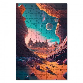 Dřevěné puzzle Fantastická vesmírná krajina 7