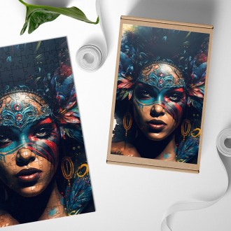 Dřevěné puzzle Brazilská karnevalová tanečnice 3
