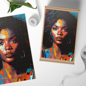 Dřevěné puzzle Zrozena v barvě