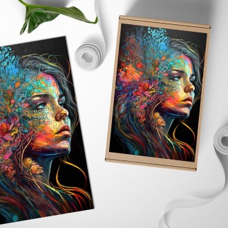 Dřevěné puzzle Zrozena v barvě 2