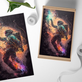 Dřevěné puzzle Steampunk astronaut 2