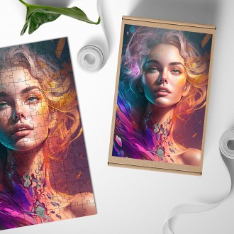 Dřevěné puzzle Moderní umění - víla