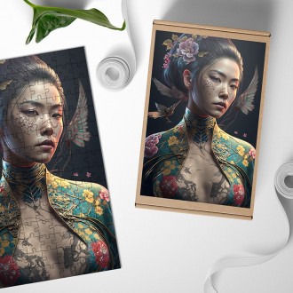 Dřevěné puzzle Japonská Gejša