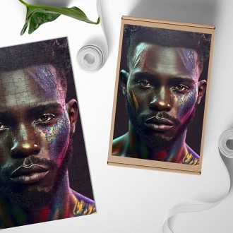 Dřevěné puzzle Karnevalový make up