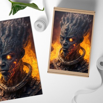 Dřevěné puzzle Ohnivý mimozemšťan 2