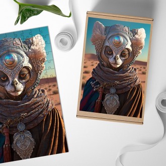 Dřevěné puzzle Mimozemská rasa - Lemur