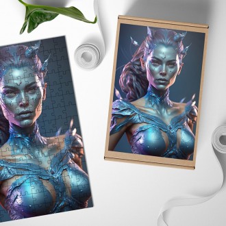 Dřevěné puzzle Ledová královna