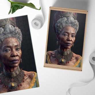 Dřevěné puzzle Stará královna