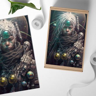 Dřevěné puzzle Vesmírná pirátka 3