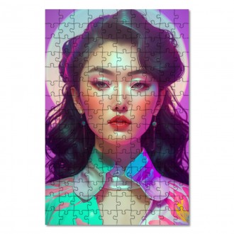 Dřevěné puzzle Korejská dívka