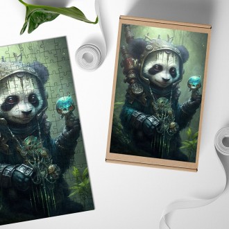 Dřevěné puzzle Mimozemská rasa - Panda