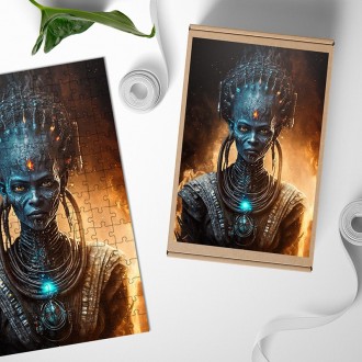 Dřevěné puzzle Ohnivý mimozemšťan 3