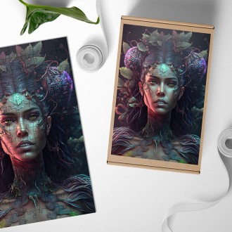 Dřevěné puzzle Lesní démon