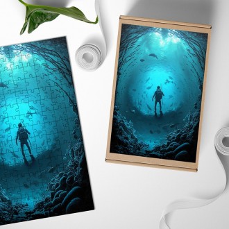 Dřevěné puzzle V hlubinách