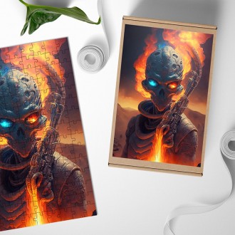 Dřevěné puzzle Ohnivý mimozemšťan