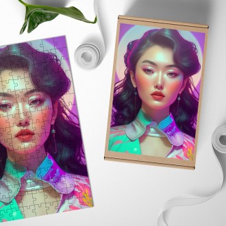 Dřevěné puzzle Korejská dívka
