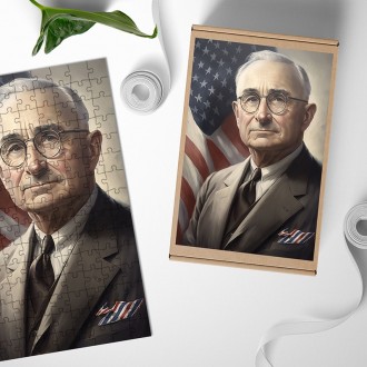 Dřevěné puzzle Prezident USA Harry S. Truman