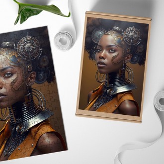 Dřevěné puzzle Fantasy vesmírná dívka 3