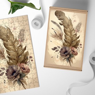 Dřevěné puzzle Květinová koláž 1