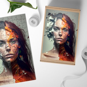 Dřevěné puzzle Loupající se barva 1