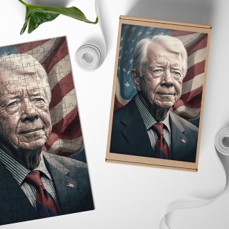 Dřevěné puzzle Prezident USA Jimmy Carter