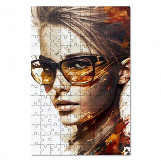 Dřevěné puzzle Portrét ženy