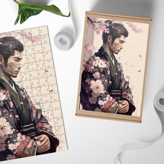 Dřevěné puzzle Japonský muž