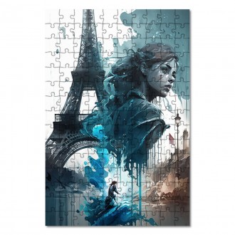 Dřevěné puzzle Vzpomínka na Paříž