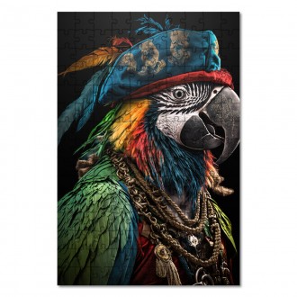 Dřevěné puzzle Papoušek pirát