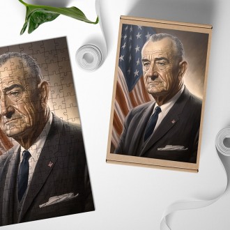 Dřevěné puzzle Prezident USA Lyndon B. Johnson