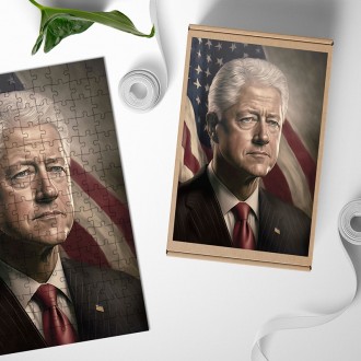Dřevěné puzzle Prezident USA Bill Clinton