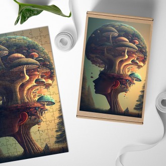 Dřevěné puzzle Tvář  lesa