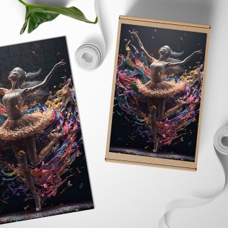 Dřevěné puzzle Baletka