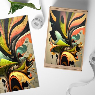 Dřevěné puzzle Ve víru barev